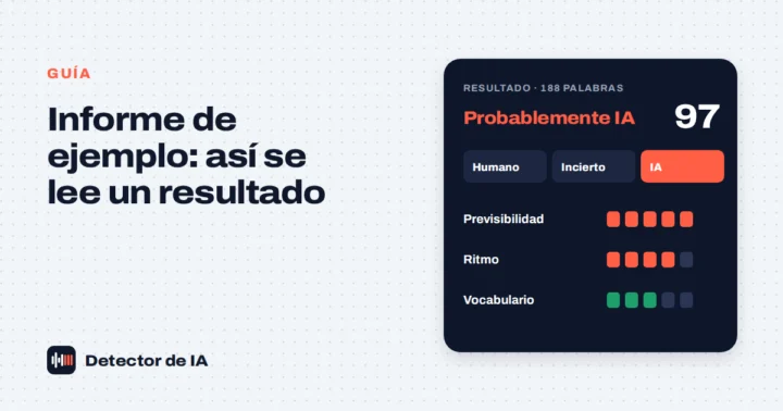 Portada: informe de ejemplo, así se lee un resultado